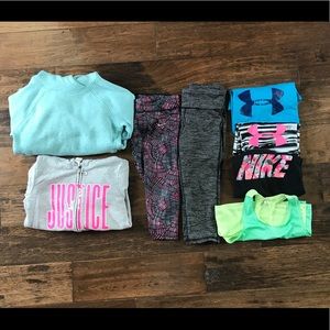 Lot of 8 Girls SZ 6-7 Play Clothes Nike, Justice